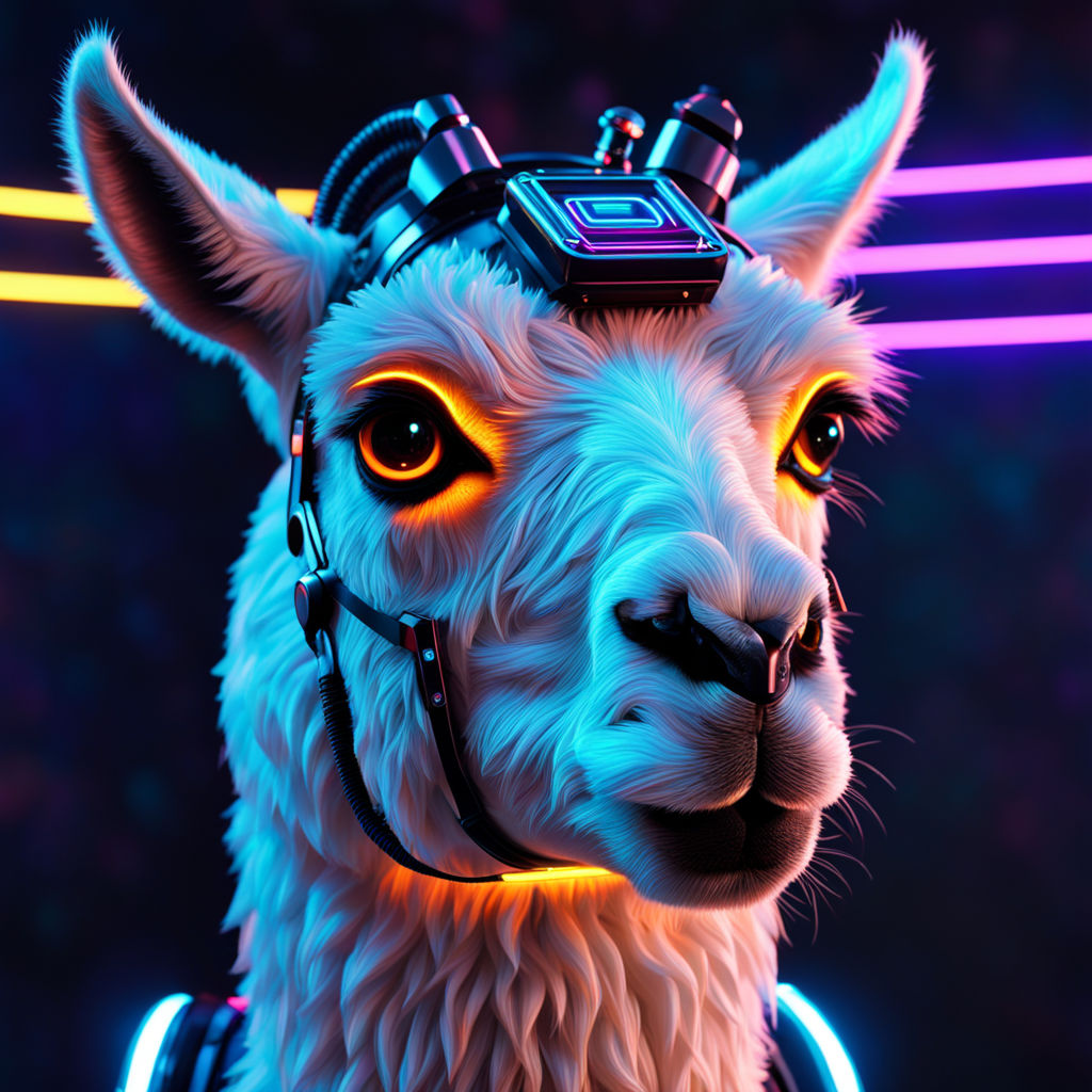 Create a highly realistic picture of a robotic llama AI robo... by Taha ...