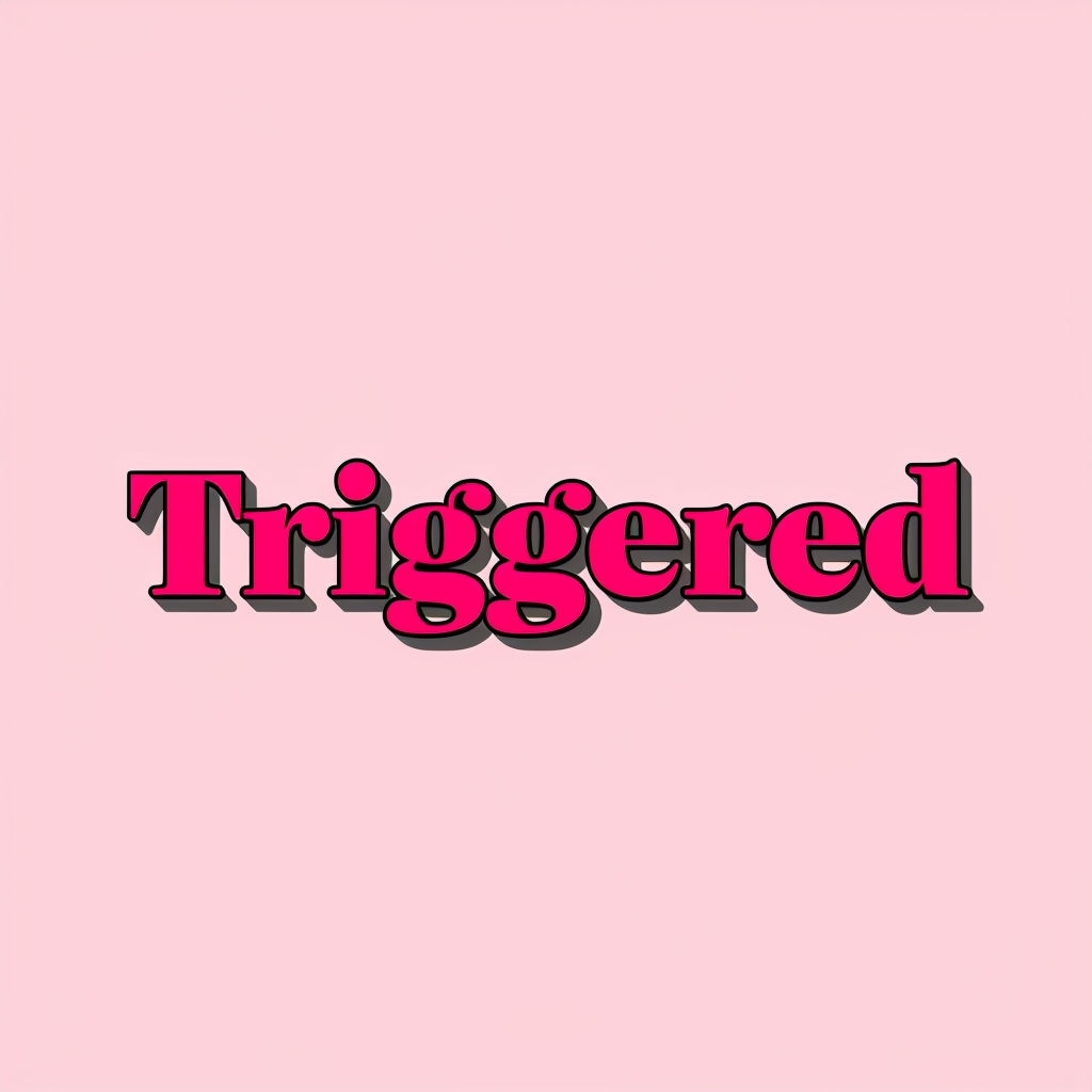 Bold Pink Triggered Text Minimalist T-Shirt