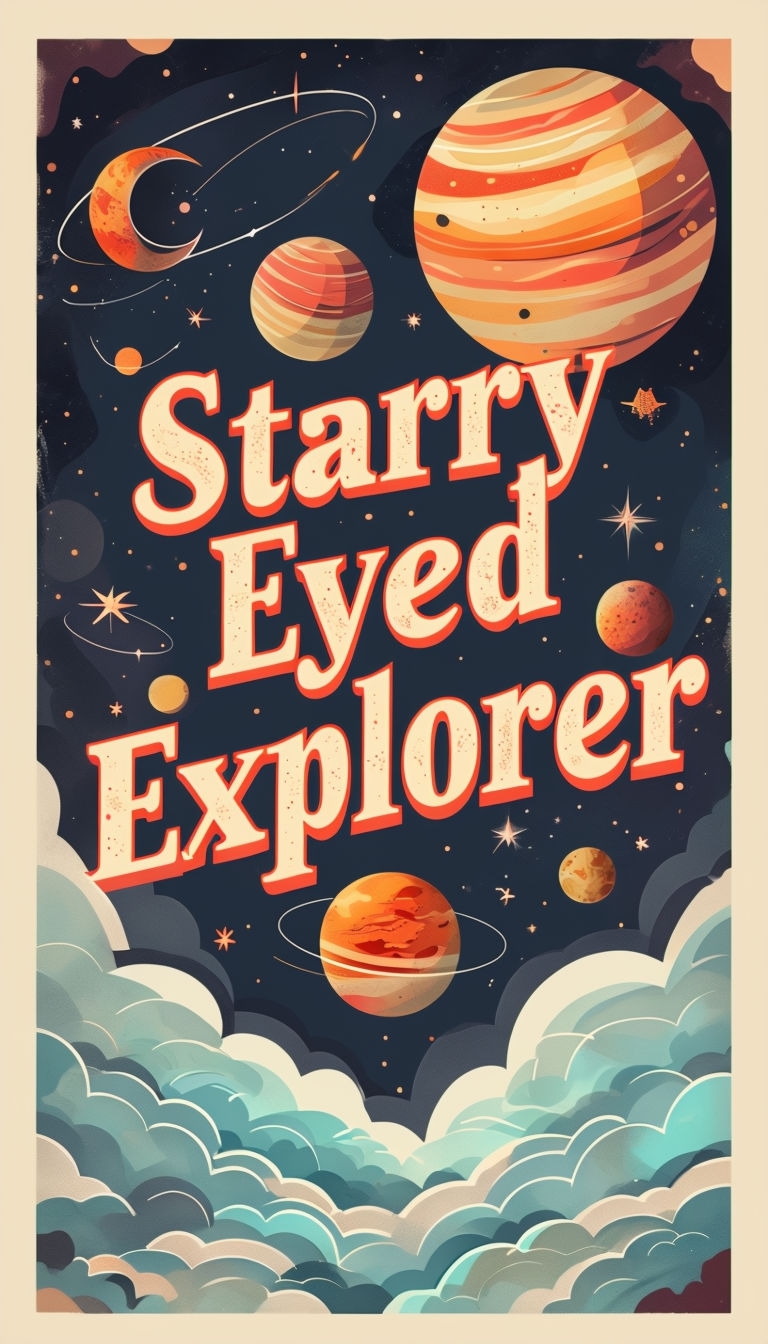 Starry Eyed Explorer Vintage Space-Themed Retro Poster