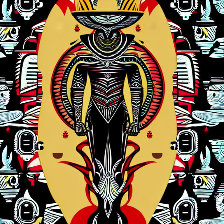 Ancient alien in high art style full body t shirt design by diji Tait ...