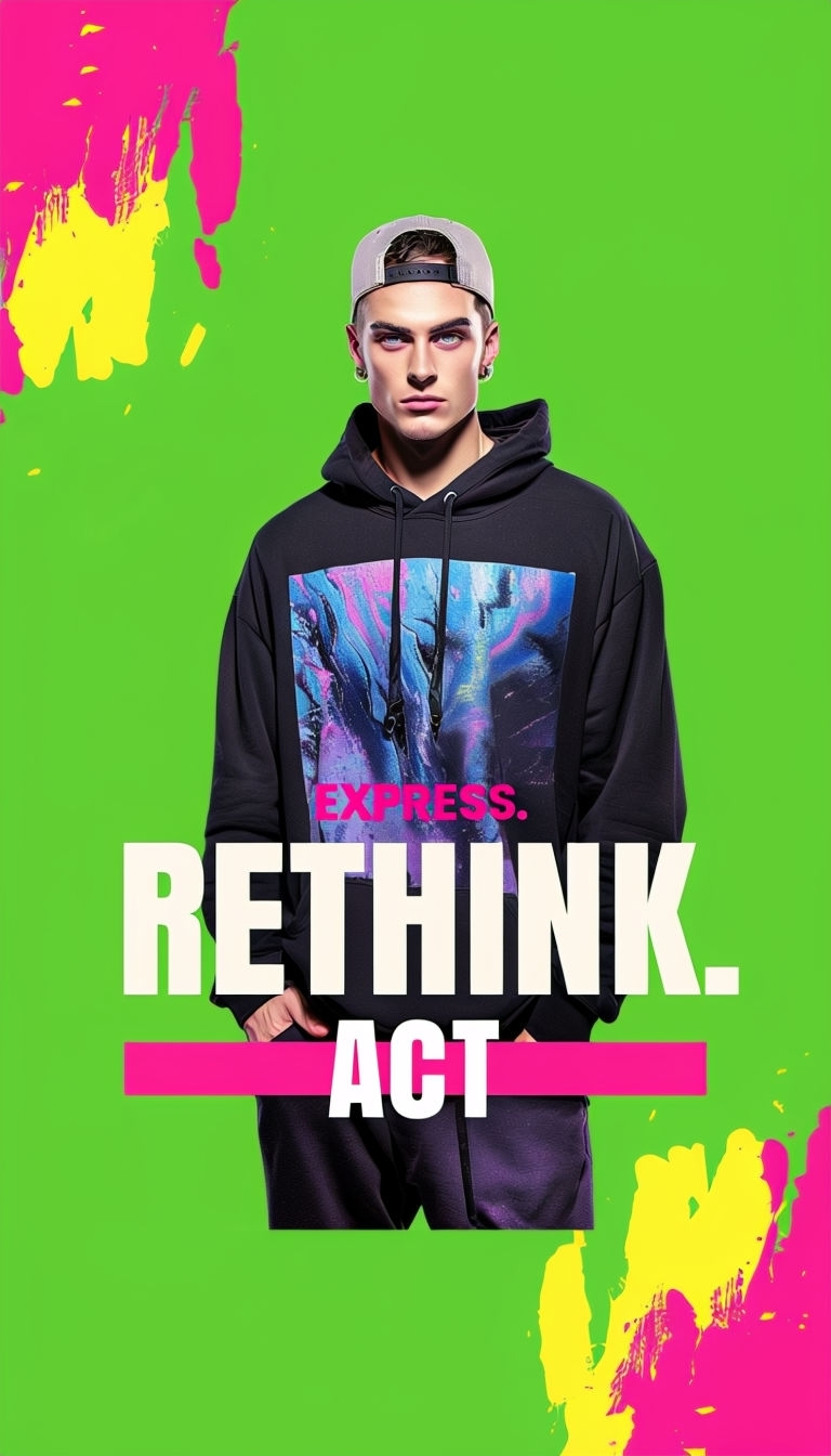 Urban Rethink Express Advert with Bold Graphics and Cool Style Ads