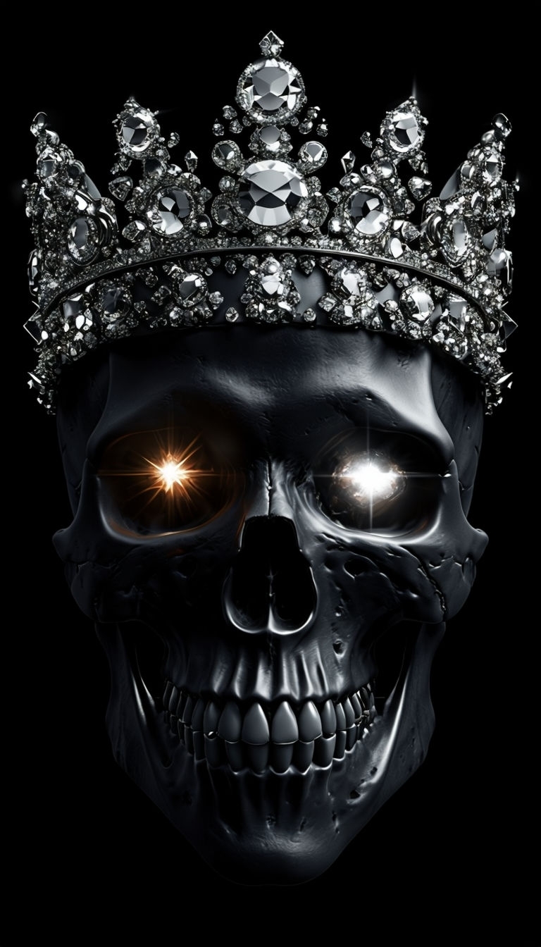 Ornate Skull with Jeweled Crown Gothic T-Shirt