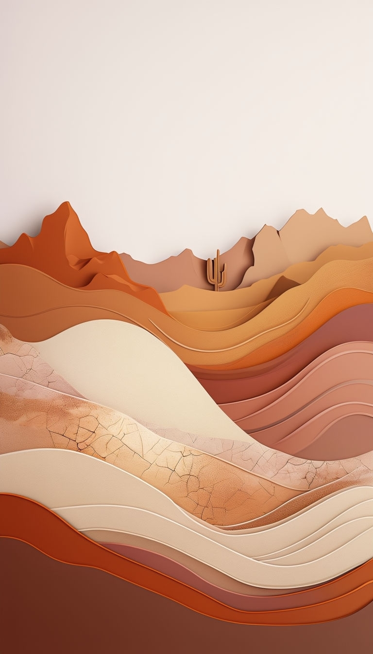 Serene Desert Landscape Abstract Art with Warm Muted Colors Poster