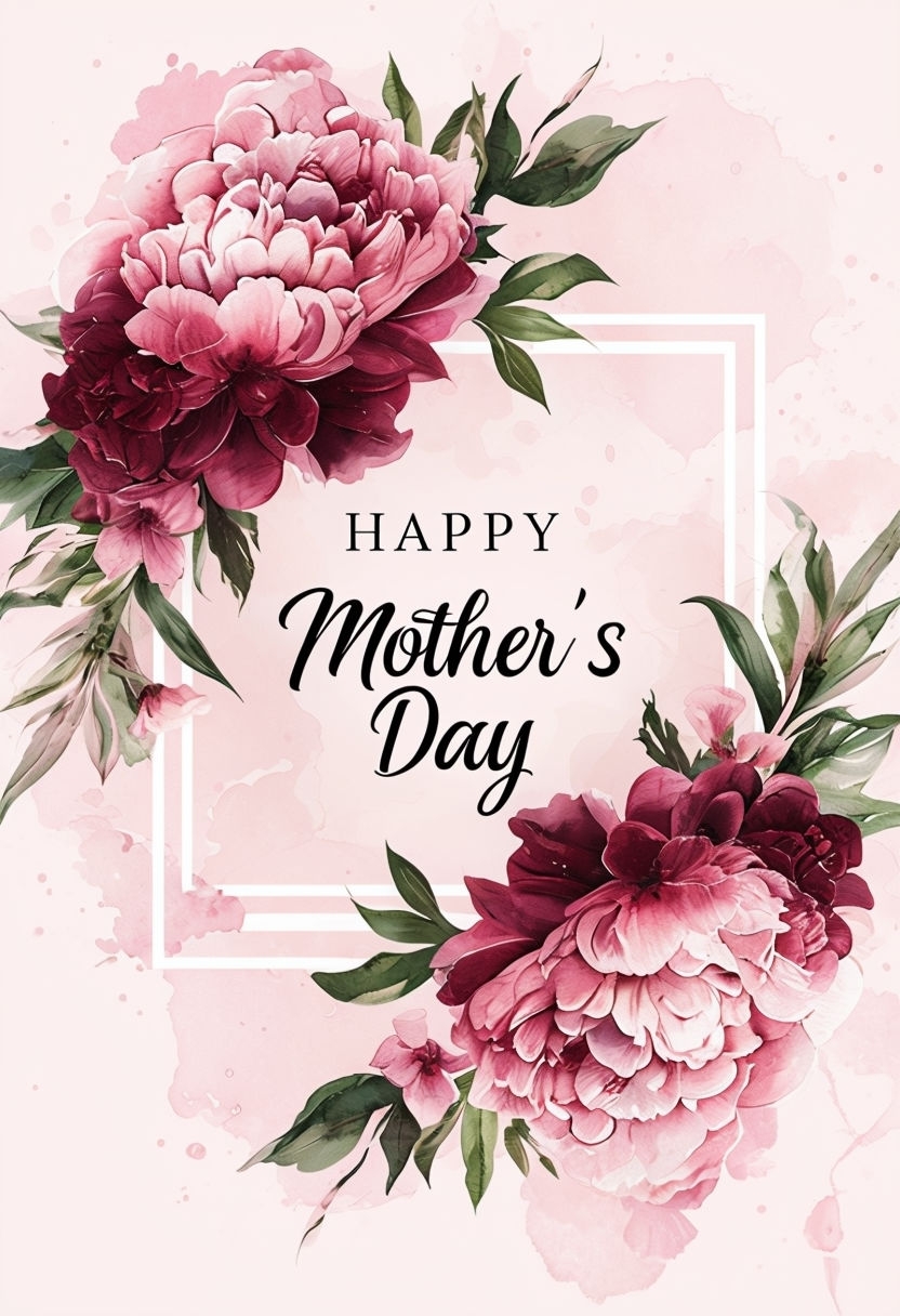 Elegant Mother's Day Floral Greeting Card Design