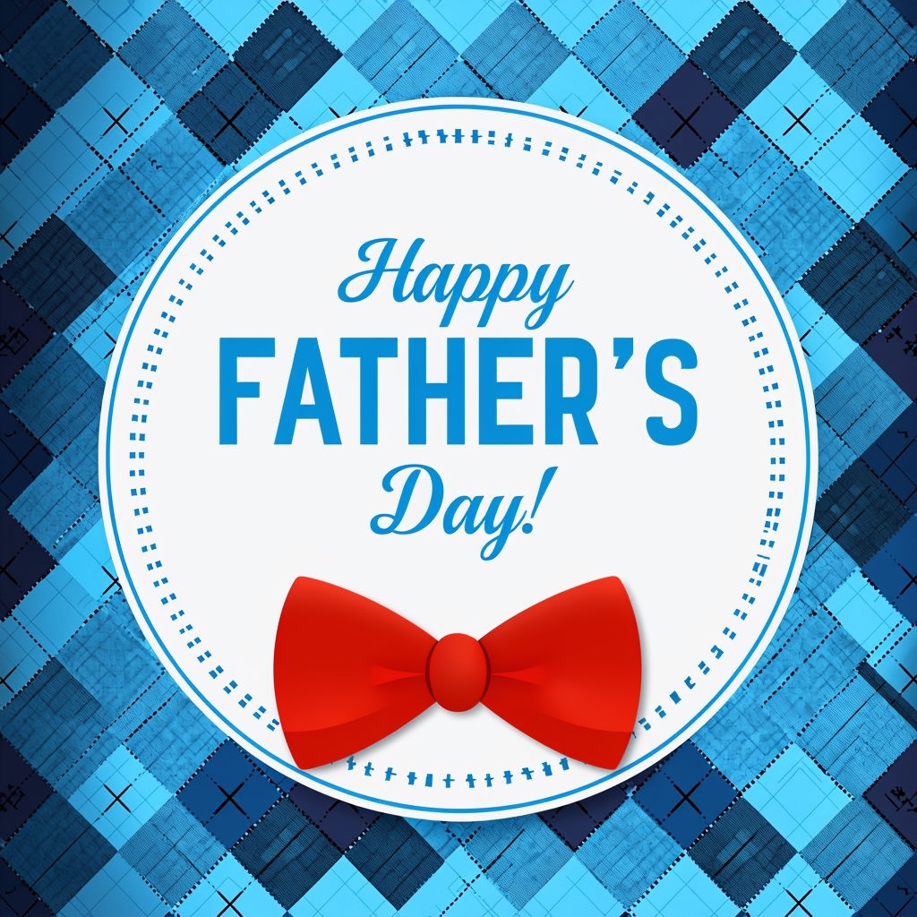 Festive Father's Day Greeting Card with Bow Tie Design Social Media Post