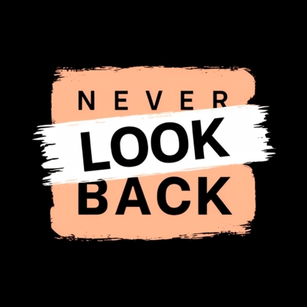Never Look Back Motivational Typography T-Shirt