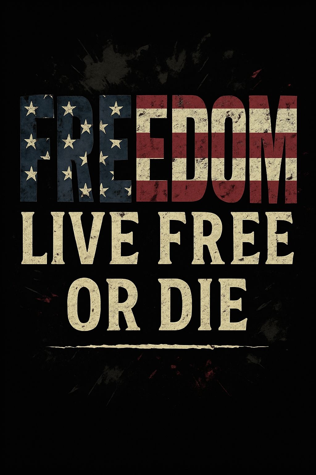 Patriotic Freedom Graphic T-Shirt with Vintage Text Design