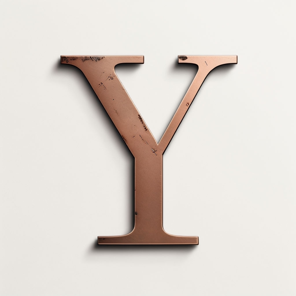 Sleek Copper Y Monogram Design with Industrial Elegance Monogram