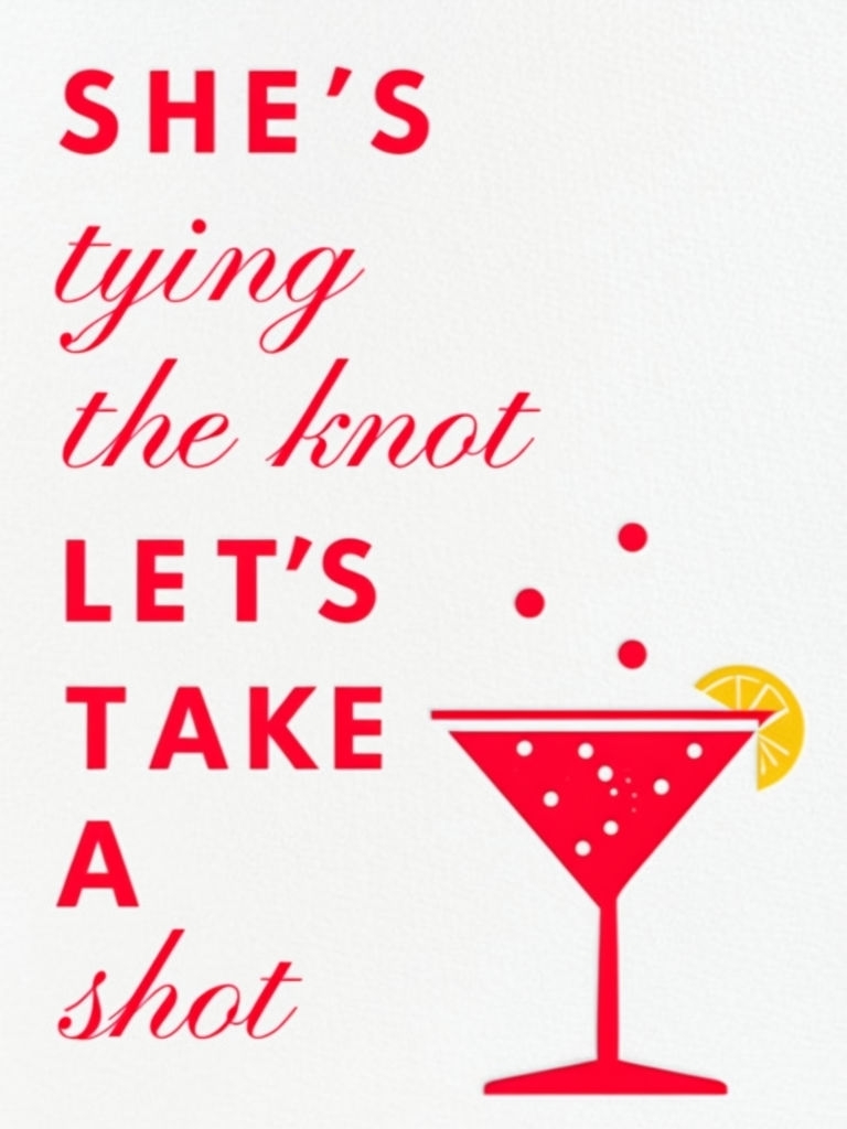 Playful Wedding Toast She's Tying the Knot Shot Sign Event Sign