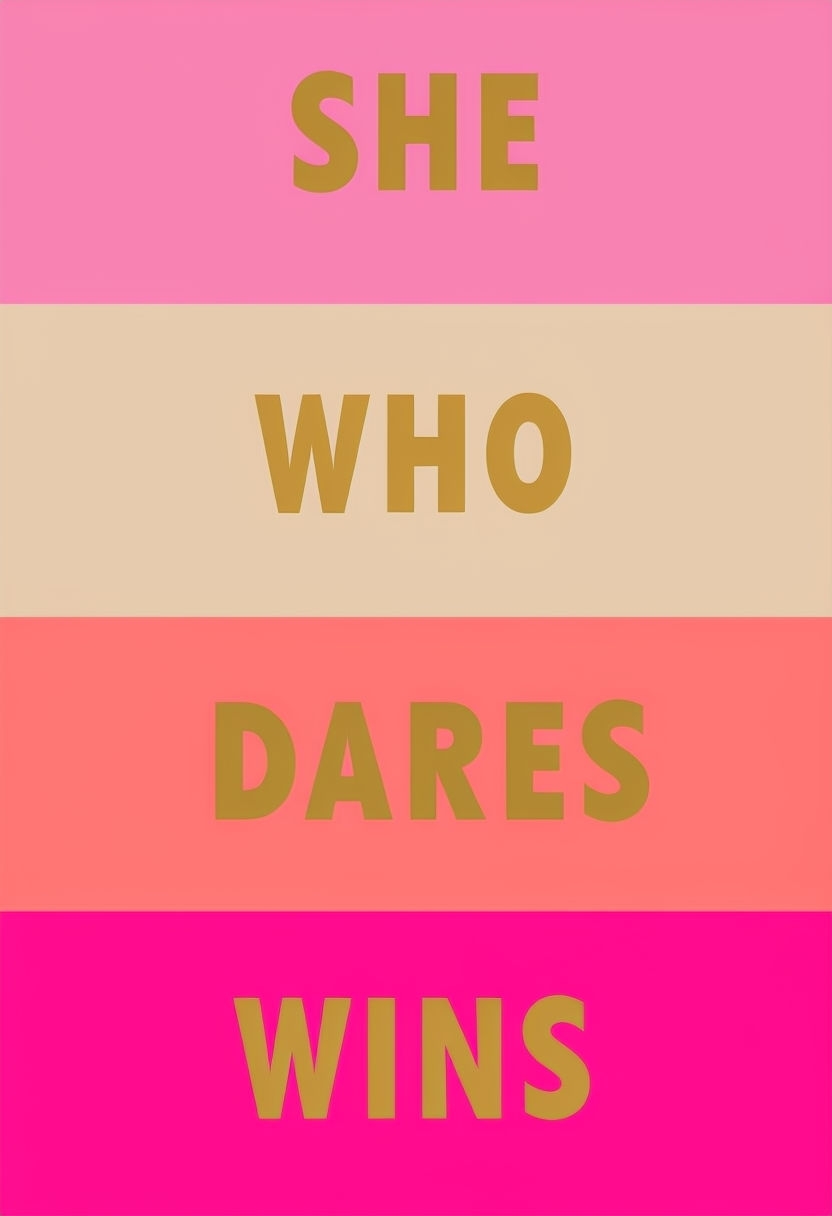 Empowering Minimalist Motivational Poster with Bold Text Panels