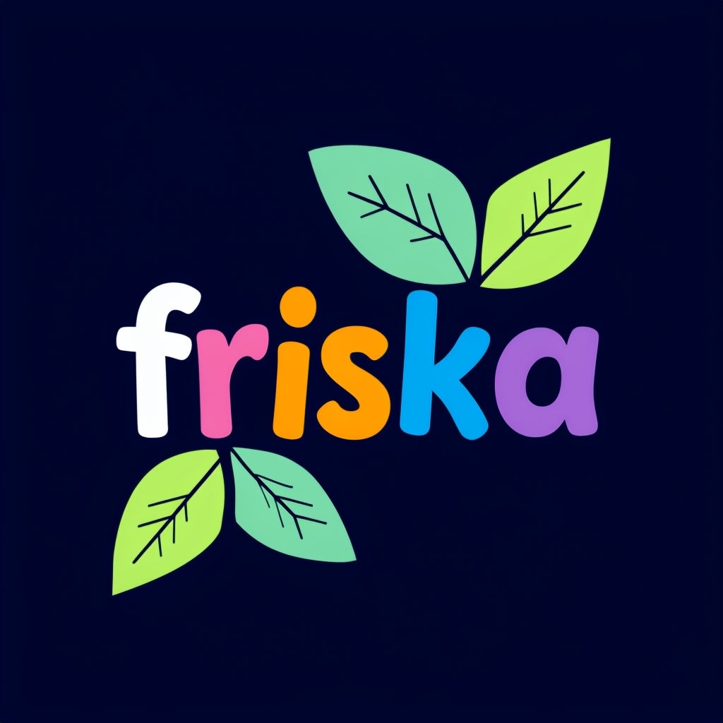 Dynamic Friska Logo with Colorful Botanical Elements T-Shirt