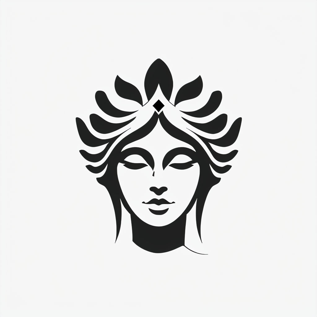 Elegant Minimalist Crowned Face Silhouette Logo