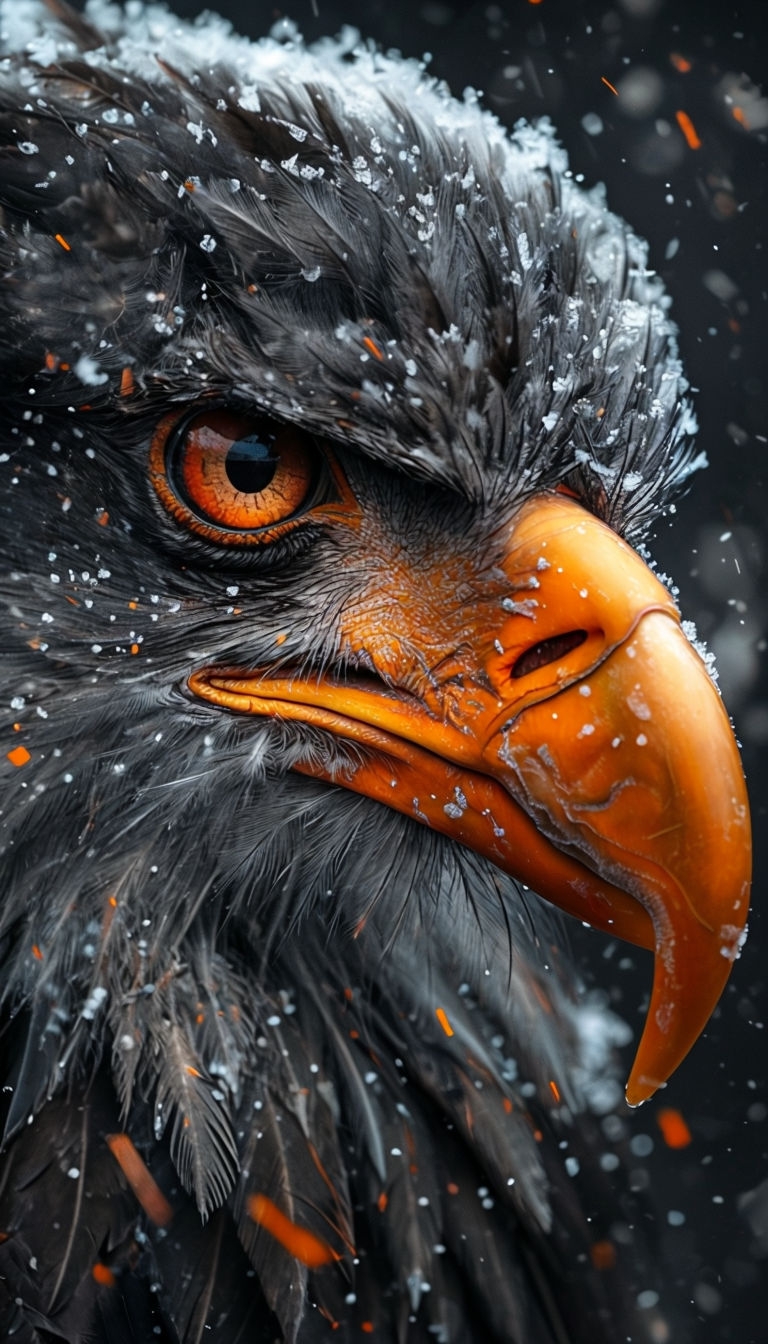 Intense Close-Up of Majestic Eagle's Face for Stunning Wallpaper Mobile Wallpaper