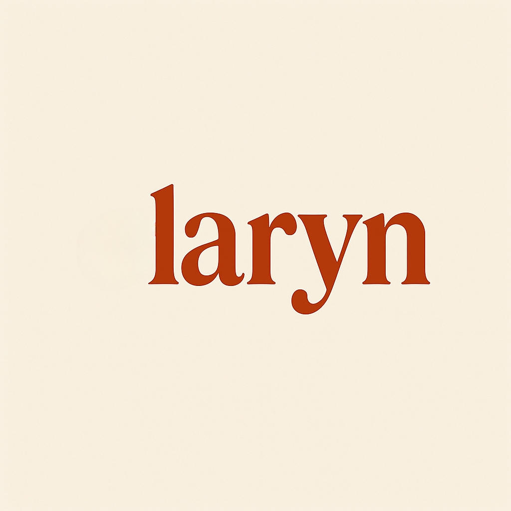 Bold Minimalist Laryn Logo Design on Light Beige Background