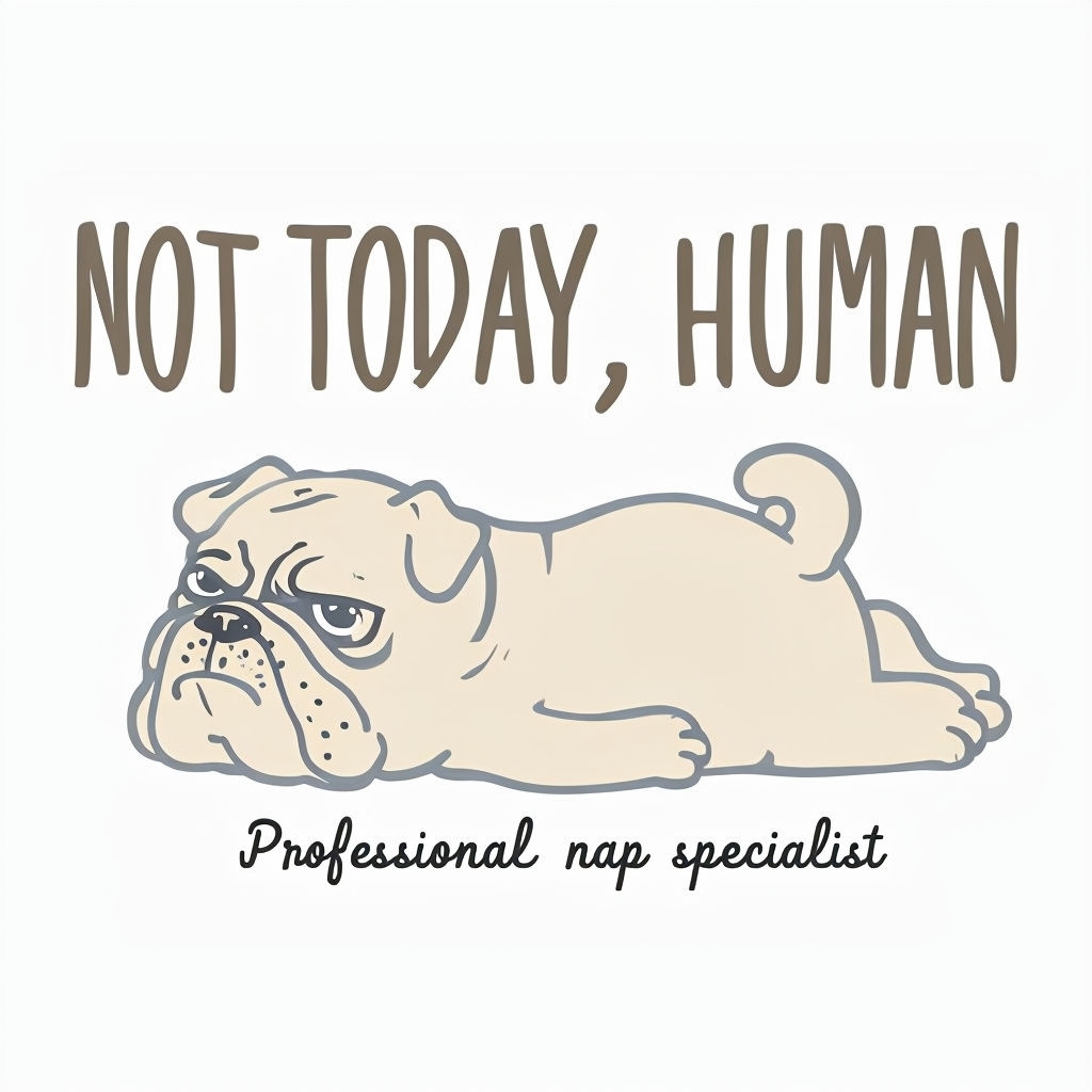 Lazy Bulldog Not Today Human Mug Design for Dog Lovers