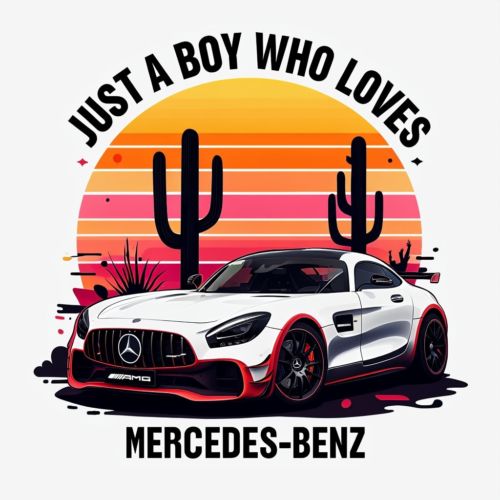 Vibrant Mercedes-AMG Sports Car Digital Art Poster