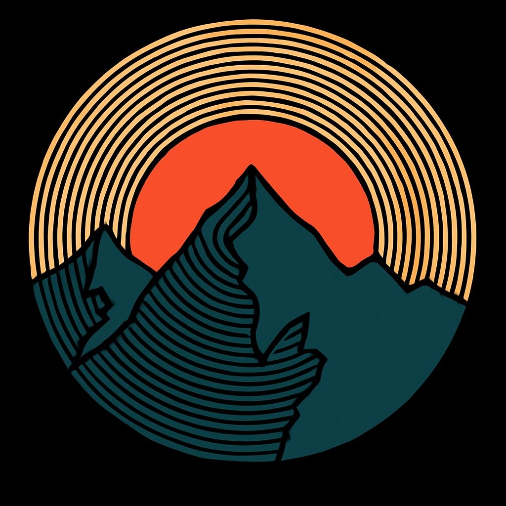 Minimalist Mountain Landscape with Vibrant Colors Art