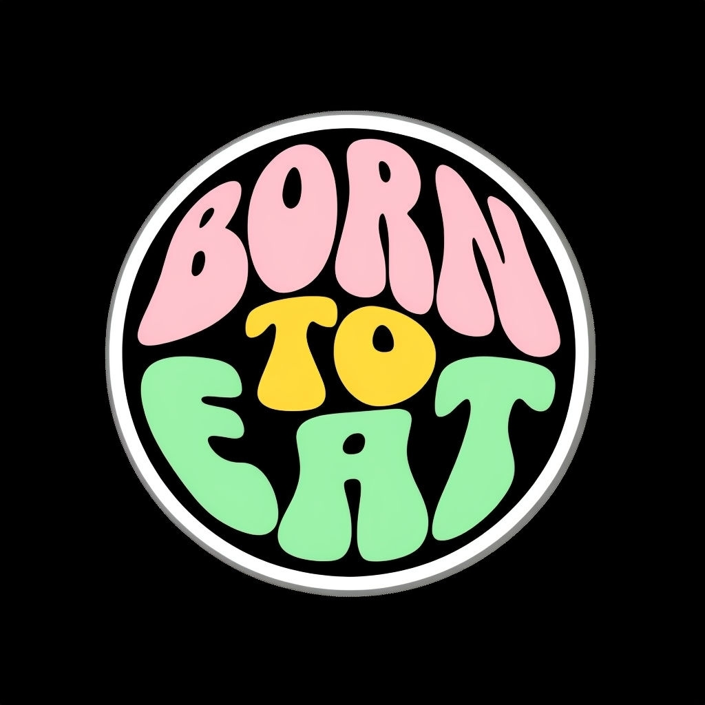 Born to Eat Retro Pop Art Emblem T-Shirt