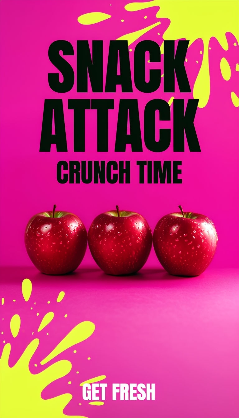 Vibrant Snack Attack Advertisement with Fresh Red Apples Ads