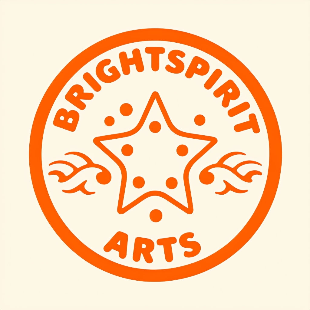 Bright Spirit Arts Logo with Star and Wave Motifs Sticker