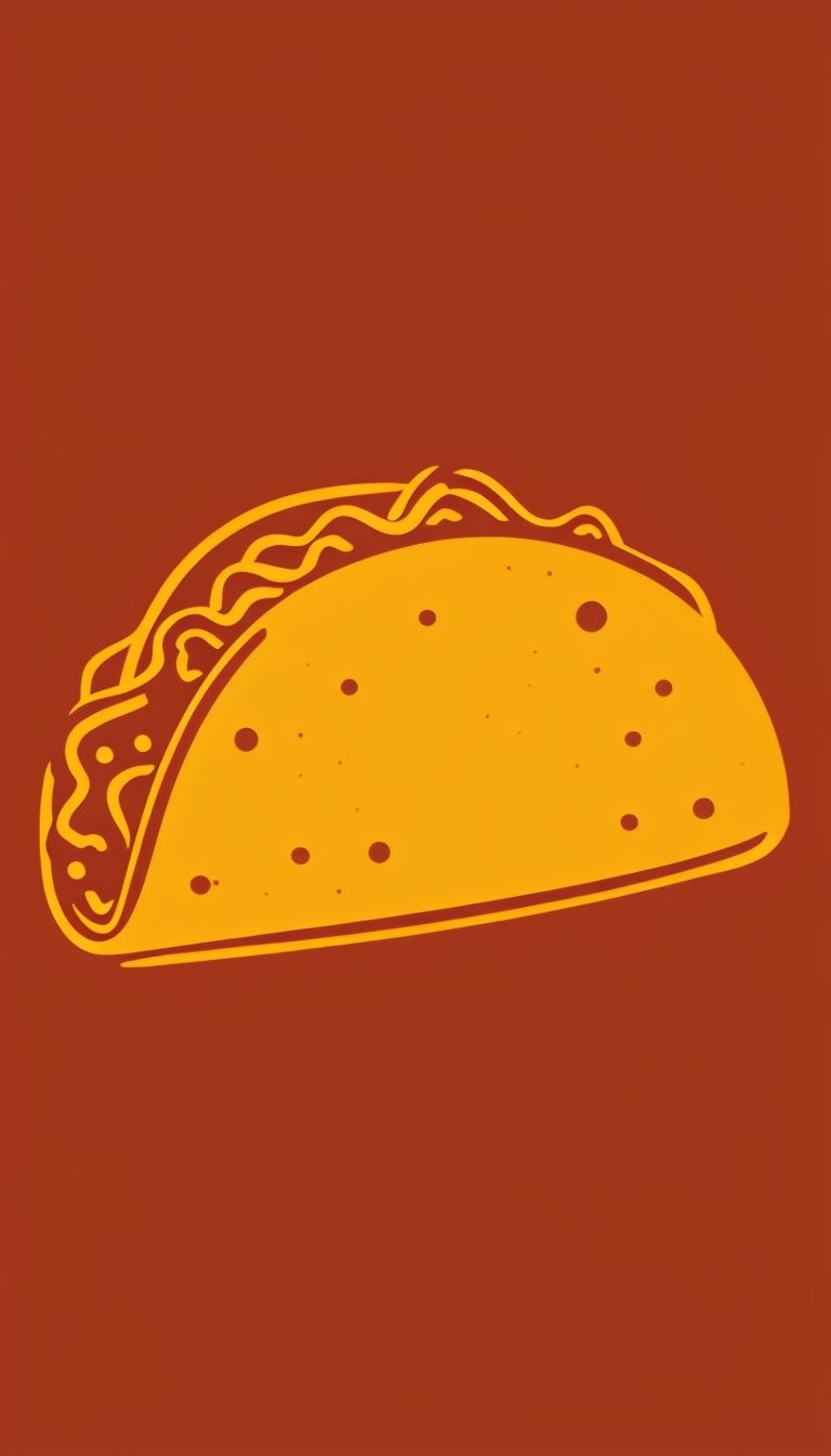 Stylized Yellow Taco Minimalist Illustration Phone Case Cover