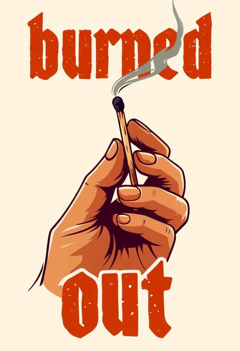 Burned Out Cartoon Hand Holding Match T-Shirt