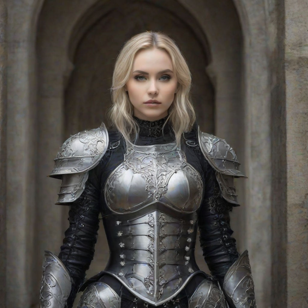 Godess Blonde Girl In Gothic Plate Armor Full Body Portrait By Face Book Playground 1143