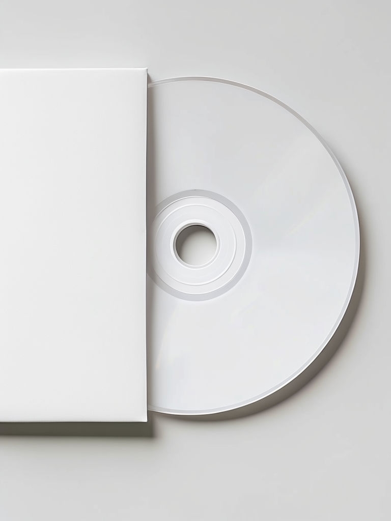 Minimalistic CD and Sleeve Top-Down View Mockup