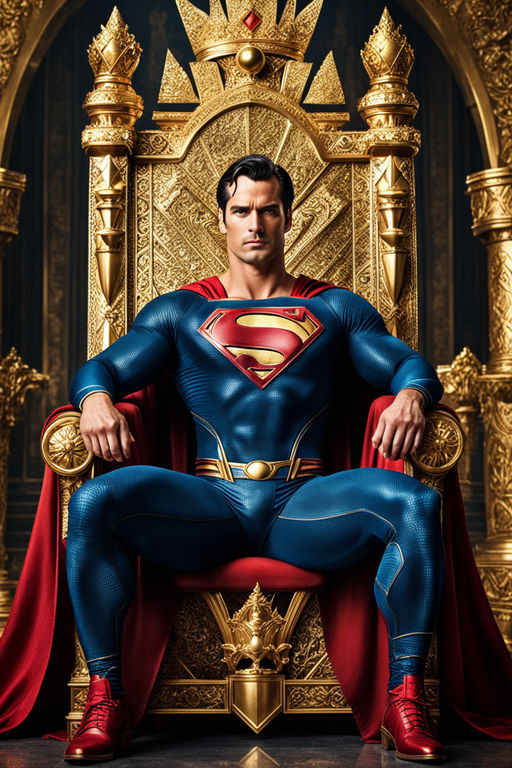 Superman as a king sitting on a big golden throne by Tahan 5 Menit ...