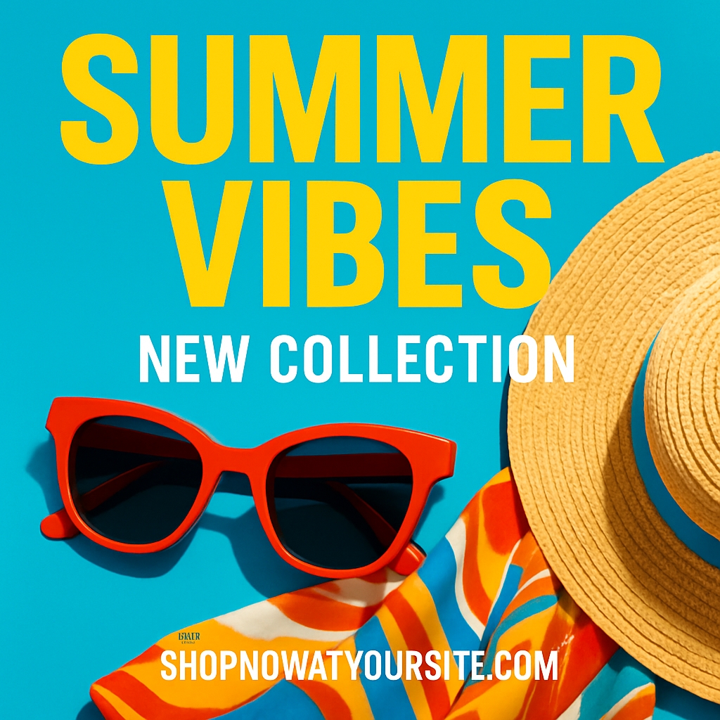 Vibrant Summer Vibes Promotional Advertisement Design Ads