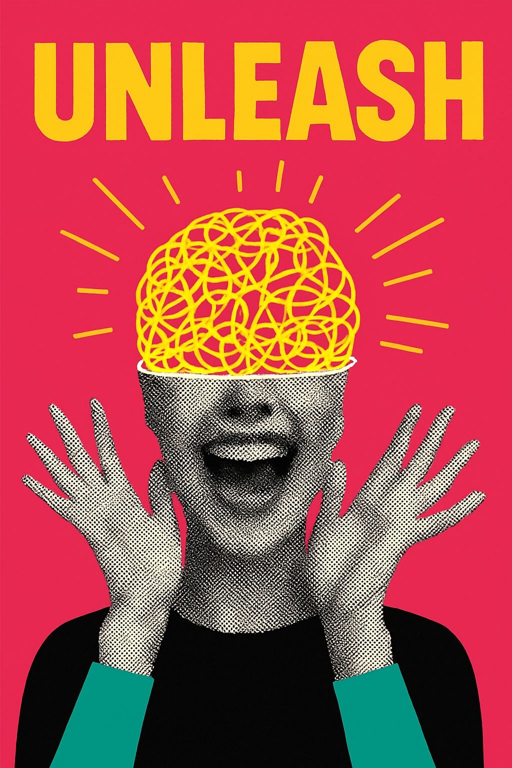 Vibrant Pop Art Illustration of Unleash Joyful Energy Poster