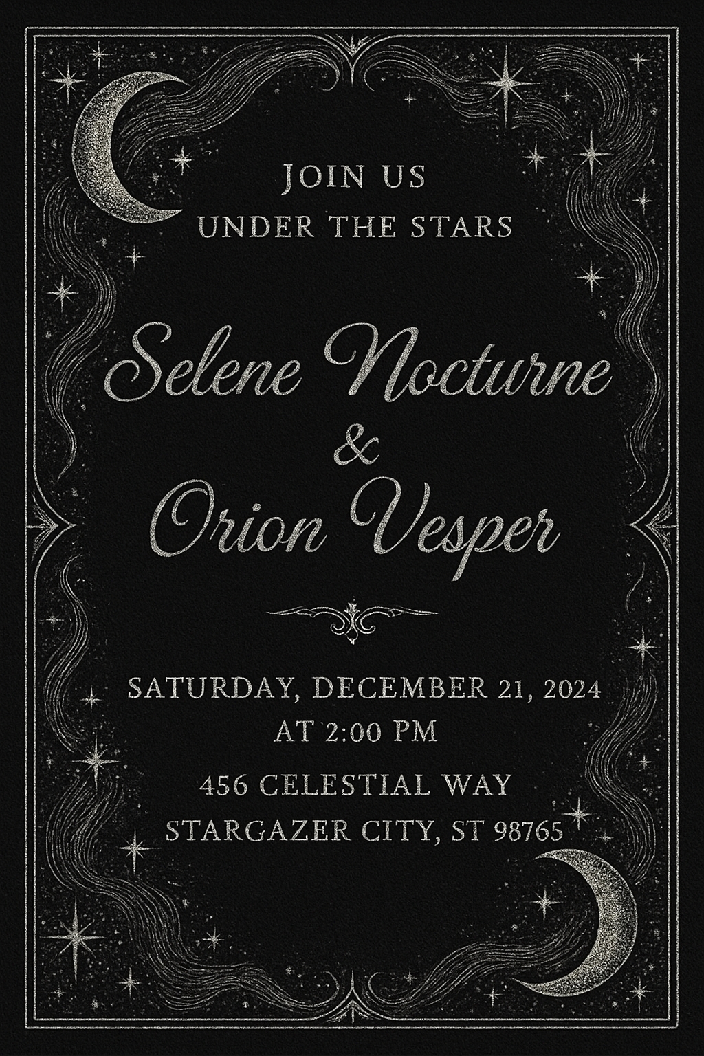 Elegant Celestial Invitation Under the Stars for a Formal Event Cards & Invites