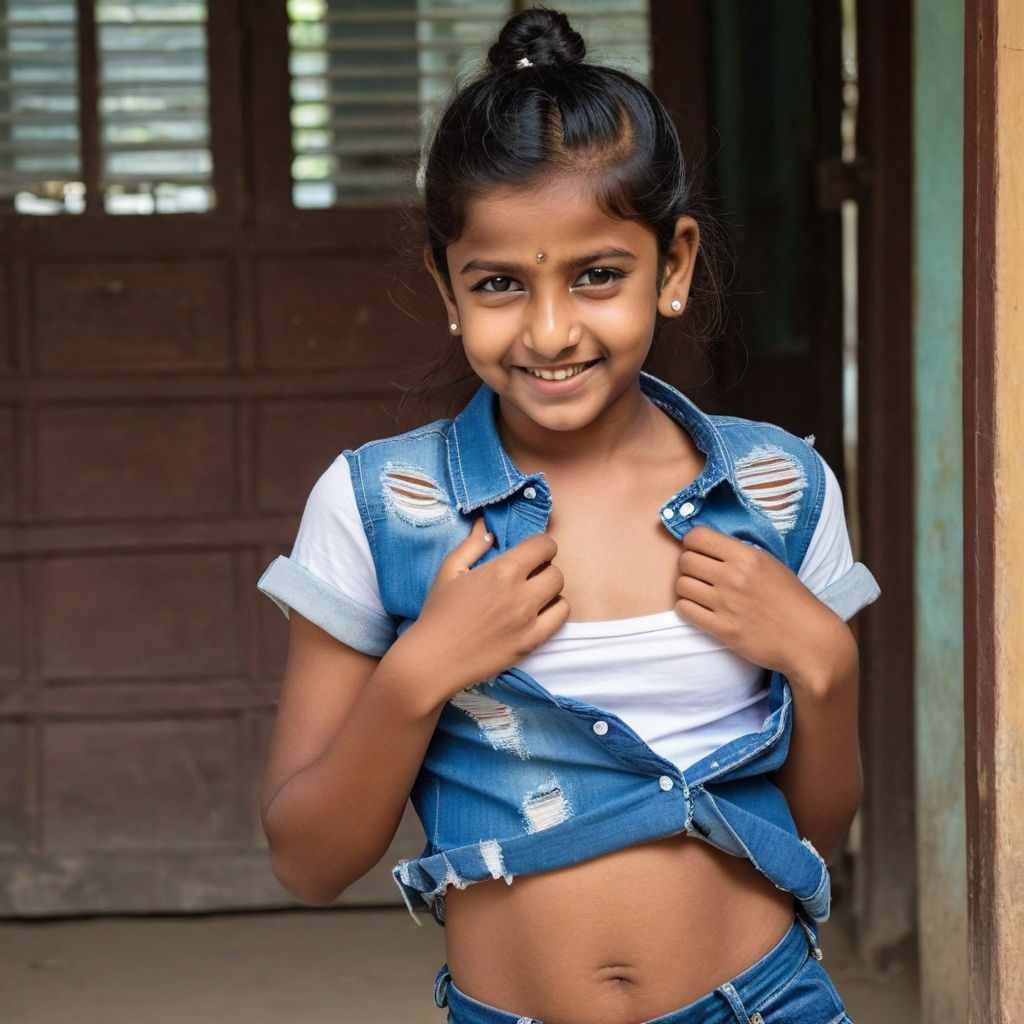 11-year-old-indian-smirking-cute-attractive-girl-wearing-rip-by
