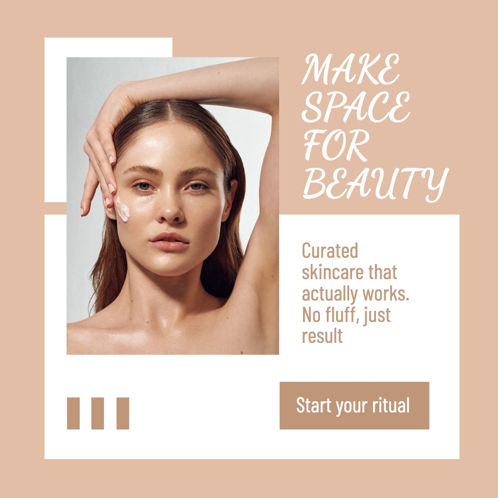 Modern Skincare Advertisement Featuring Young Woman Portrait Instagram Posts