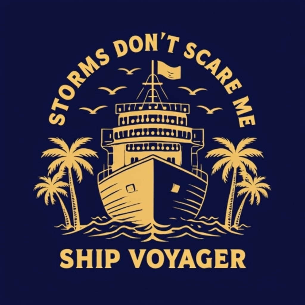 Vintage Nautical Ship Design with Empowering Text T-shirt