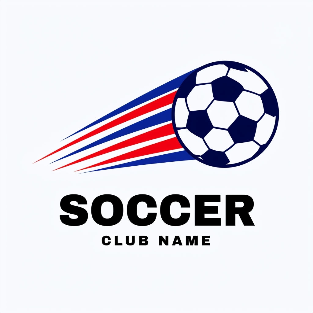 Dynamic Soccer Ball with Streaks Modern Logo Design