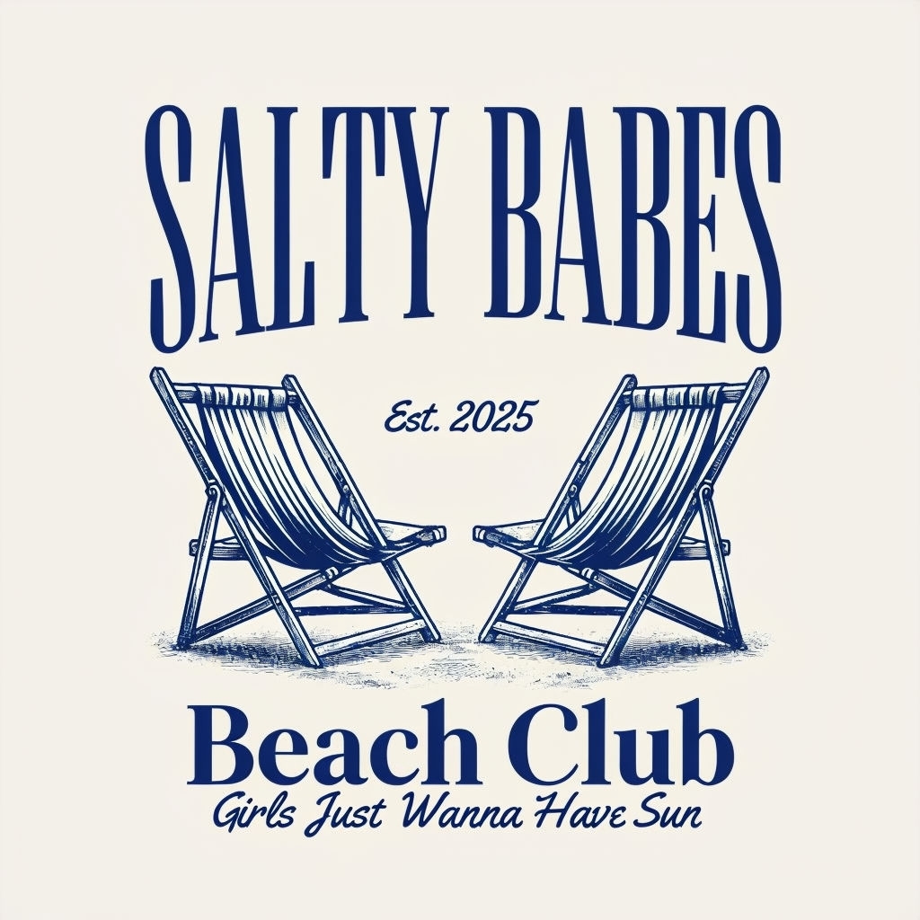 Vintage Salty Babes Beach Club Graphic T-Shirt