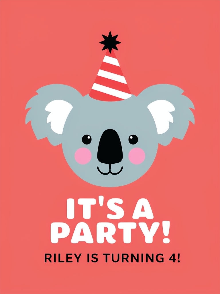 Modern Minimalist Koala Birthday Party Event Sign