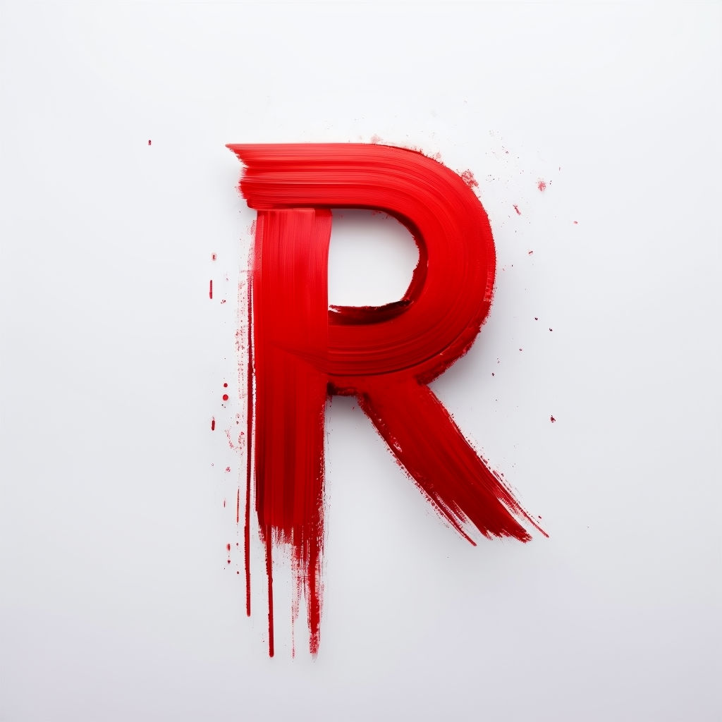 Creat a script R that is sleek and modern that is red on a w... by