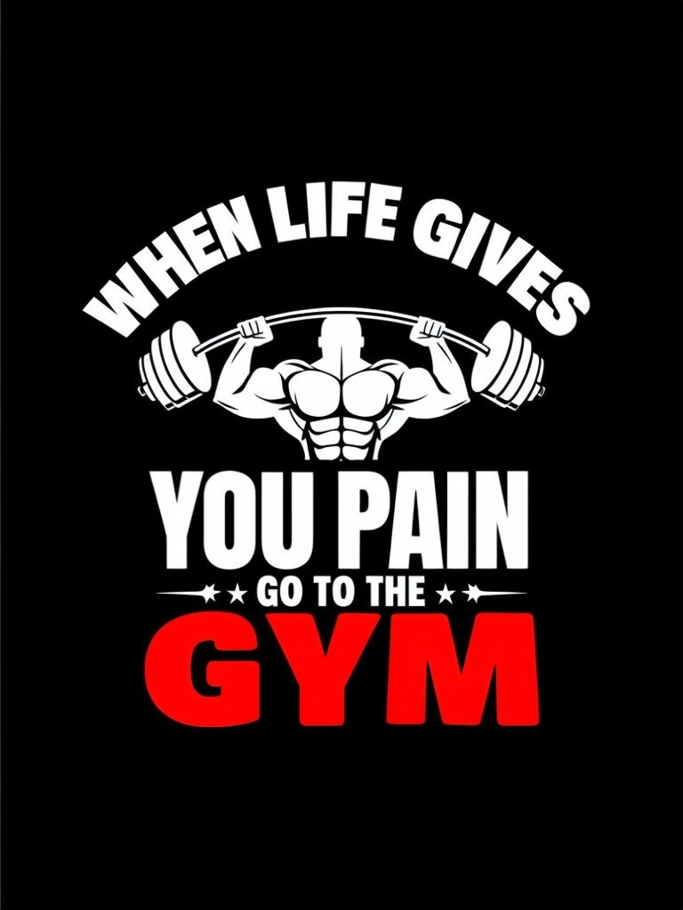 When Life Gives You Pain Go to the Gym Motivational T-Shirt