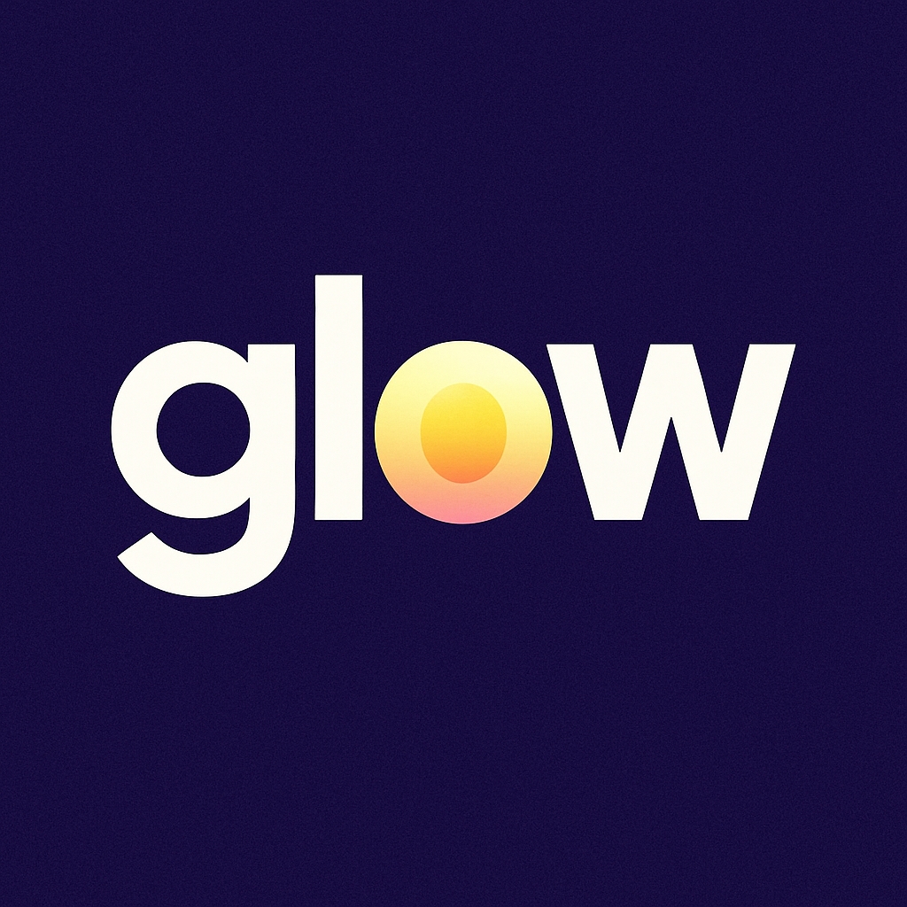 Modern Glow Typography Design with Unique Circular Element Logo