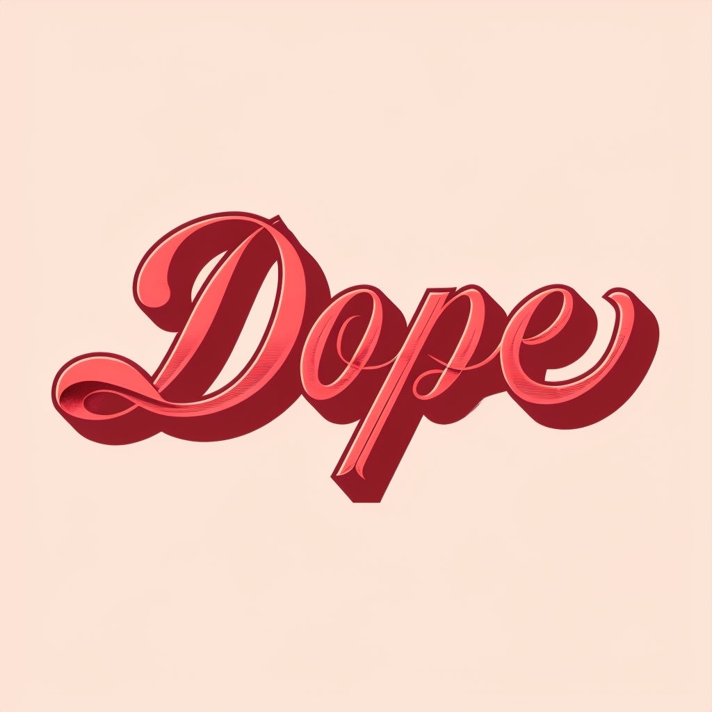 Vibrant Coral Pink Dope Typography Art Print Logo