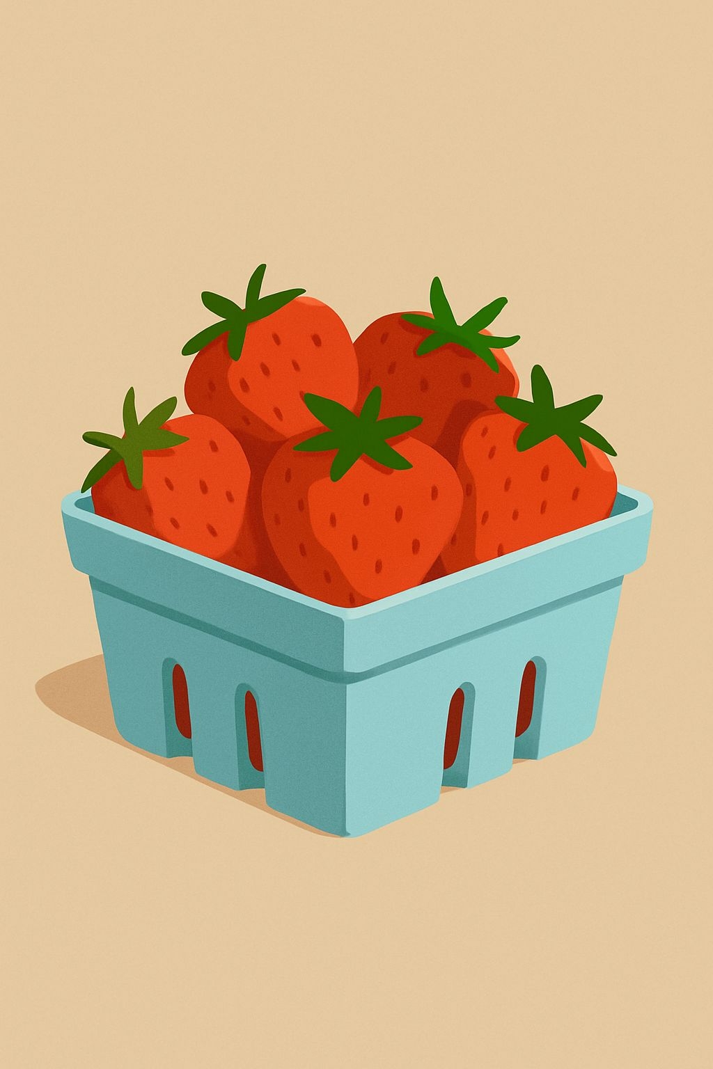 Light Blue Berry Basket with Ripe Strawberries T-Shirt