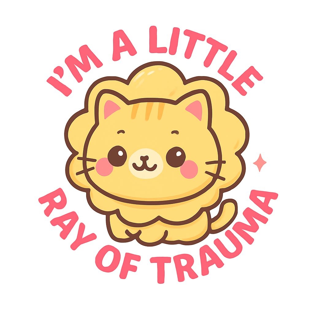 Cute Chibi Cat-Lion Hybrid with Playful Text Sticker