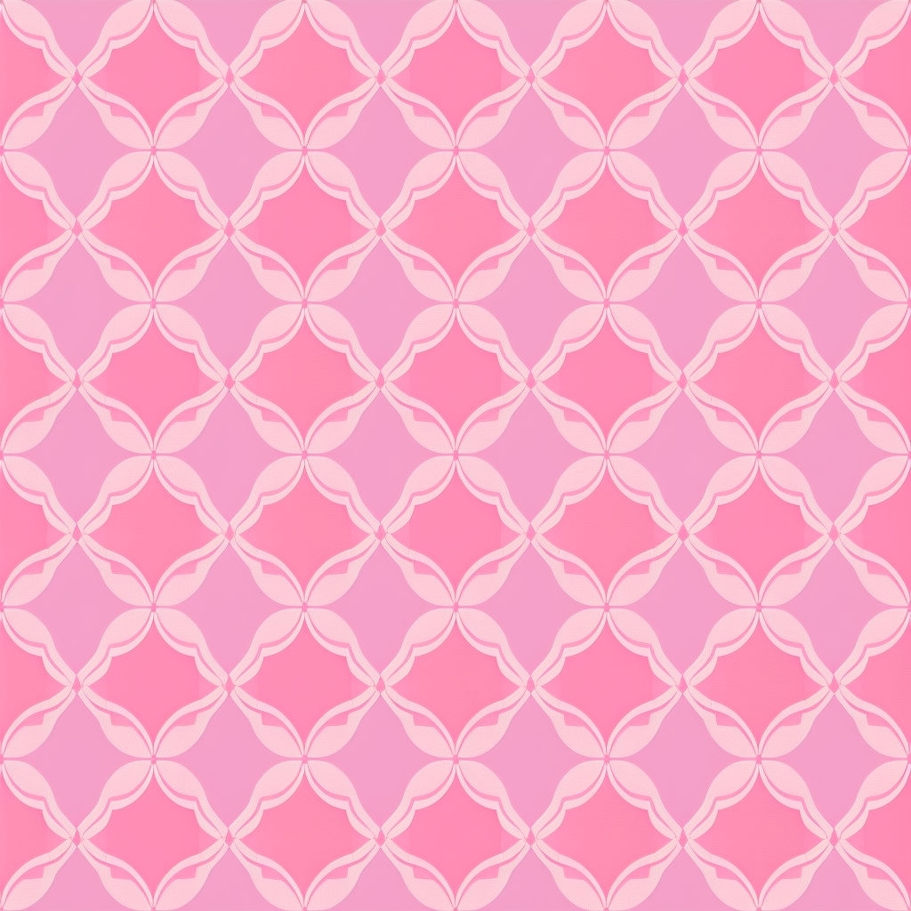Modern Pink Geometric Interlocking Circles and Diamonds Pattern Seamless Pattern