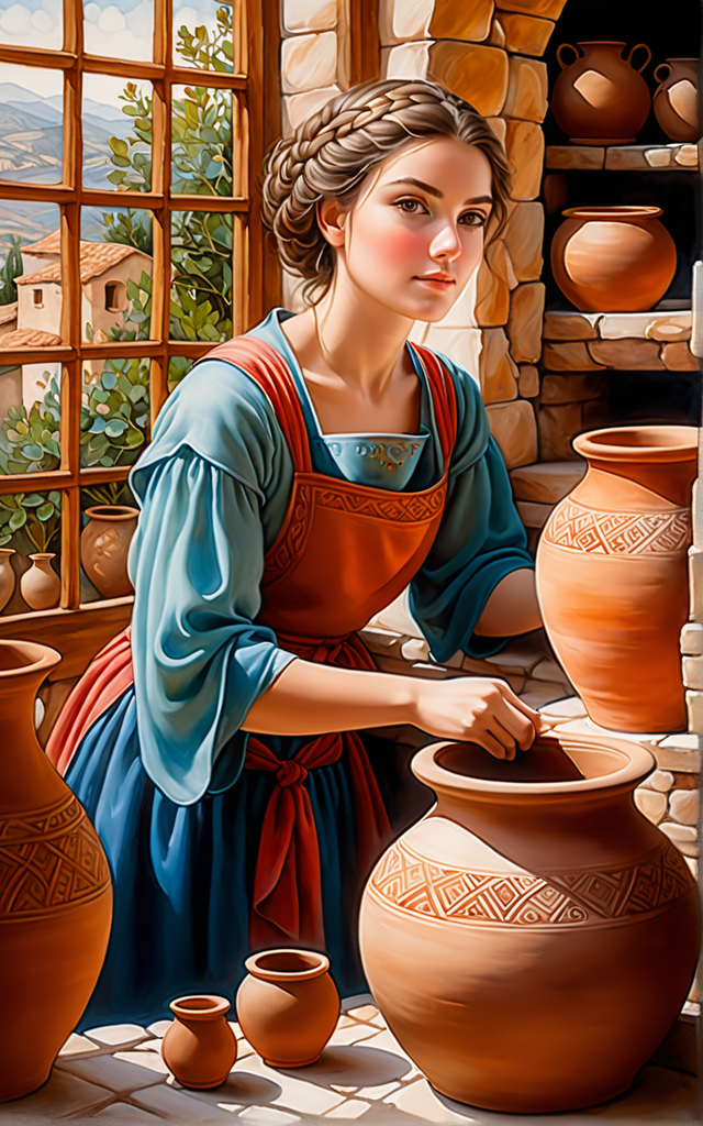 Portrait of a woman works in a pottery by K. Ingrid - Playground