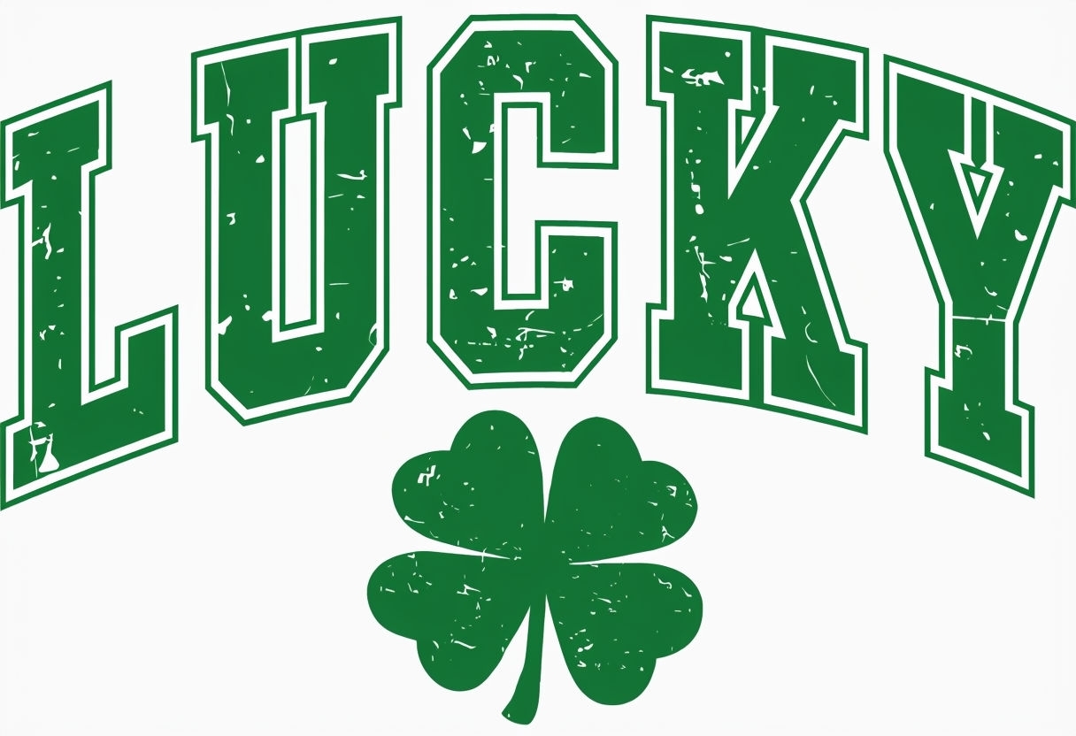 Distressed Vintage Lucky Shamrock T-Shirt Design