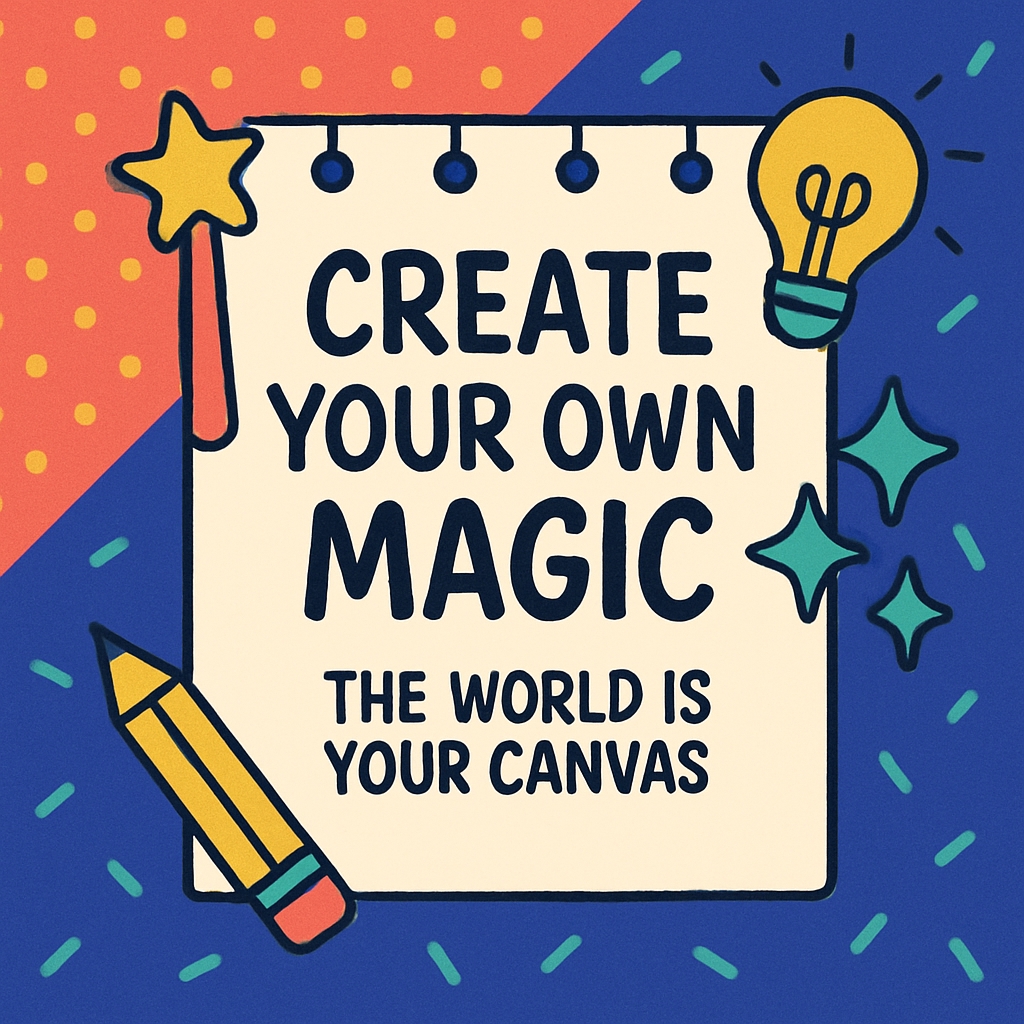 Motivational Create Your Own Magic Notebook Design Social Media Post
