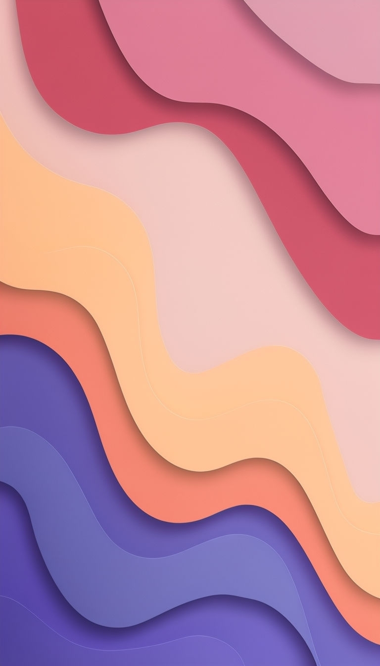 Modern Abstract Wavy Shapes Artwork in Warm and Cool Tones Social Media Post