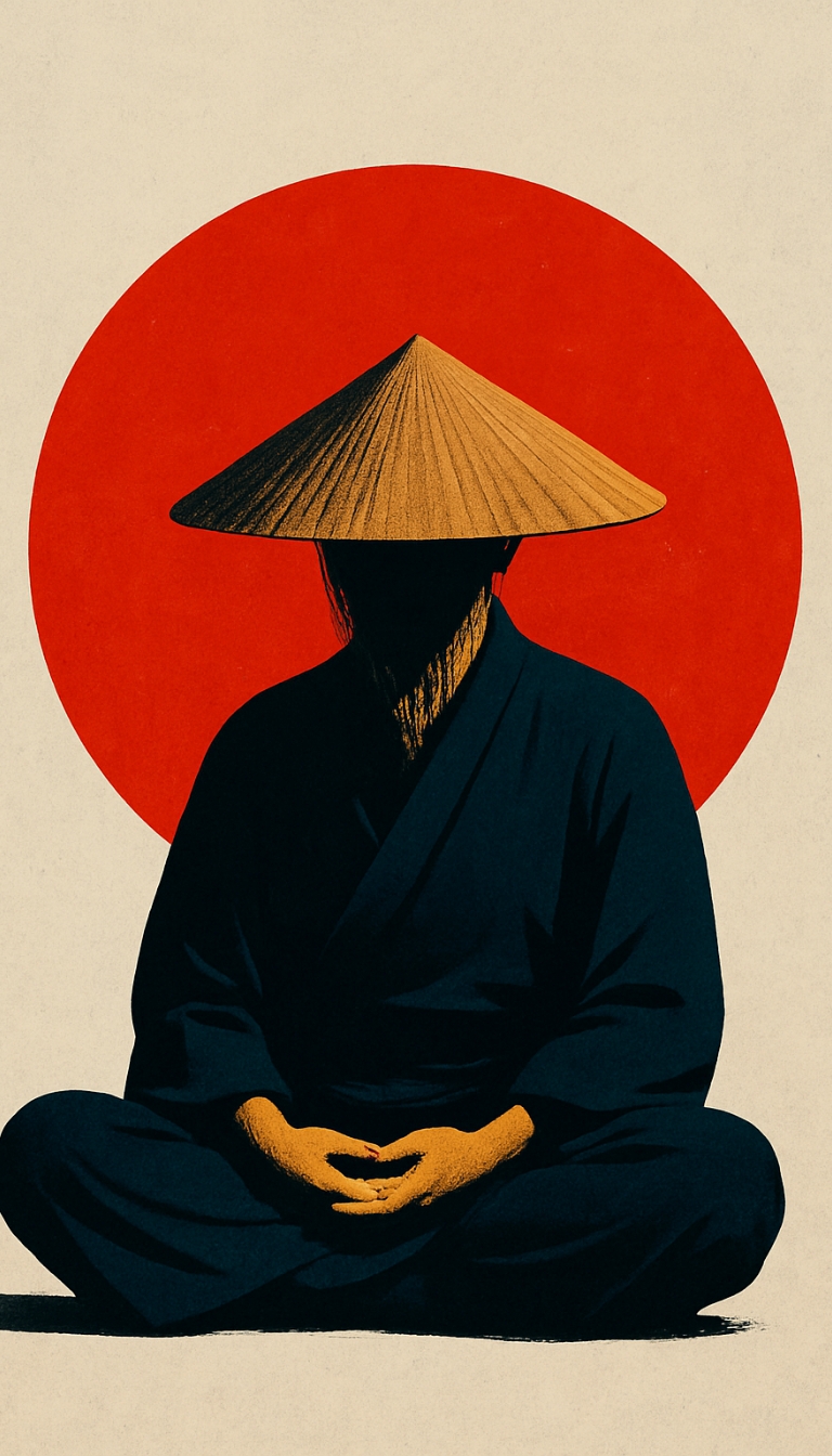 Meditative Figure in Lotus Position Minimalist Artwork